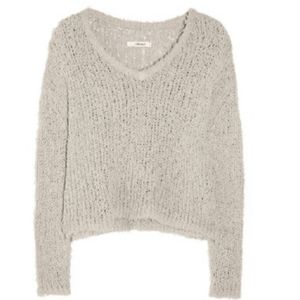 J BRAND Martha Slouchy Textured V Neck Pull Over Sweater